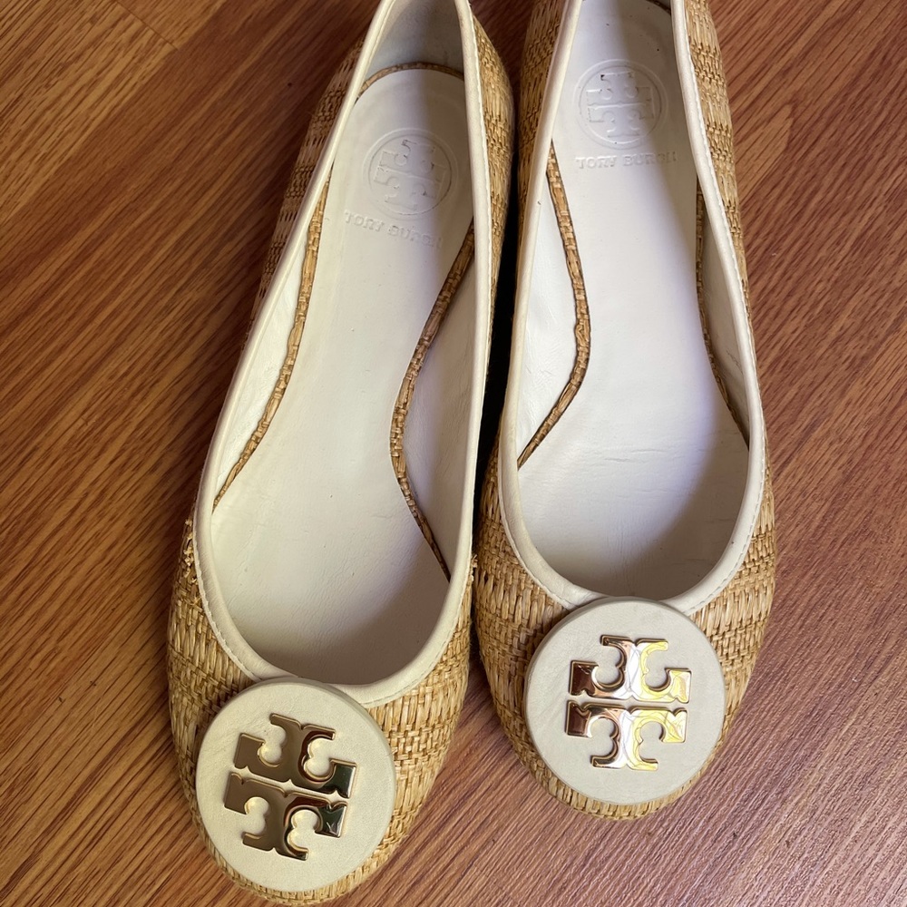 Tory Burch straw flats